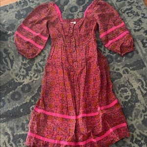 Charming Pink and Brown Kids Dress